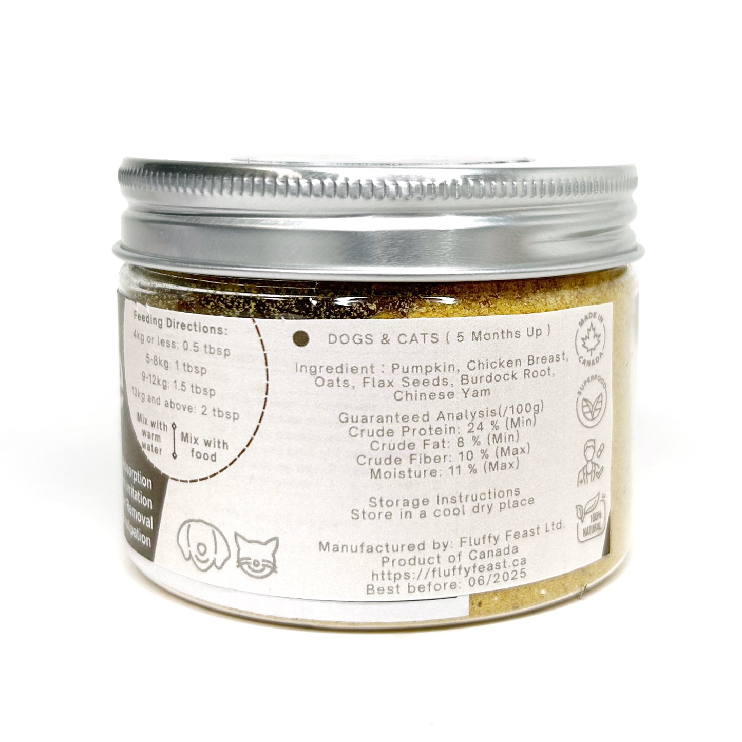 Fluffy Feast Gastrointestinal Health Formula for Dogs and Cats – Digestive Support with Pumpkin & Chicken