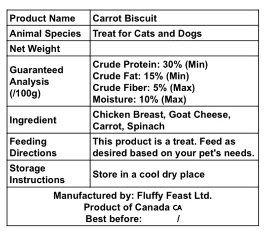 Carrot Biscuit 🥕🐾 - Seasonal Special - For Dogs & Cats