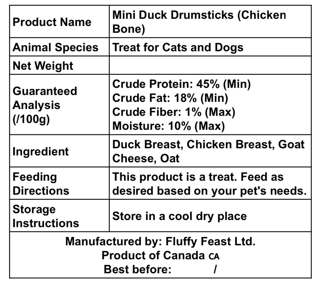 Mini Chicken / Duck Drumsticks - For Dogs & Cats