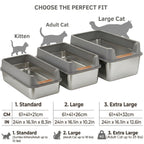 Stainless Steel Cat Litter Box with High Sides & Anti-Splash Guard – Durable, Easy-to-Clean Design