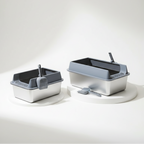 Stainless Steel Cat Litter Box with High Sides & Anti-Splash Guard – Durable, Easy-to-Clean Design