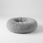 Fluffy Calming Pet Bed – Round Donut Plush Cushion for Cats & Dogs