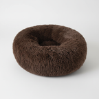 Fluffy Calming Pet Bed – Round Donut Plush Cushion for Cats & Dogs