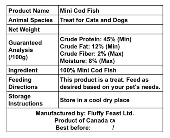 Mini Cod Fish - For Dogs & Cats
