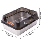 Stainless Steel Cat Litter Box with High Sides & Anti-Splash Guard – Durable, Easy-to-Clean Design