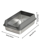 Stainless Steel Cat Litter Box with High Sides & Anti-Splash Guard – Durable, Easy-to-Clean Design