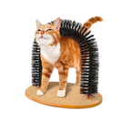 Cat Self-Grooming Arch Scratcher with Massage Brush &amp; Toy – 3-in-1 Grooming, Scratching &amp; Play Station